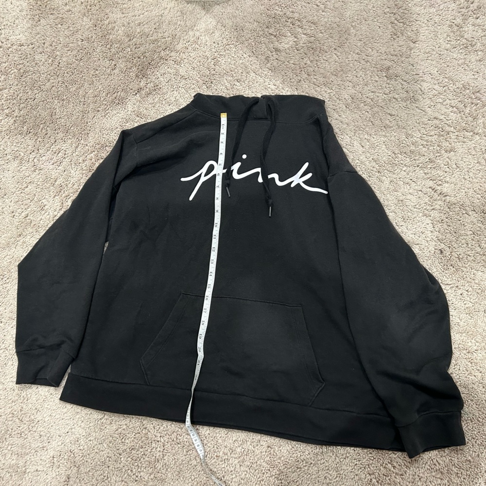 PINK Victoria's Secret Black Hoodie with White Script